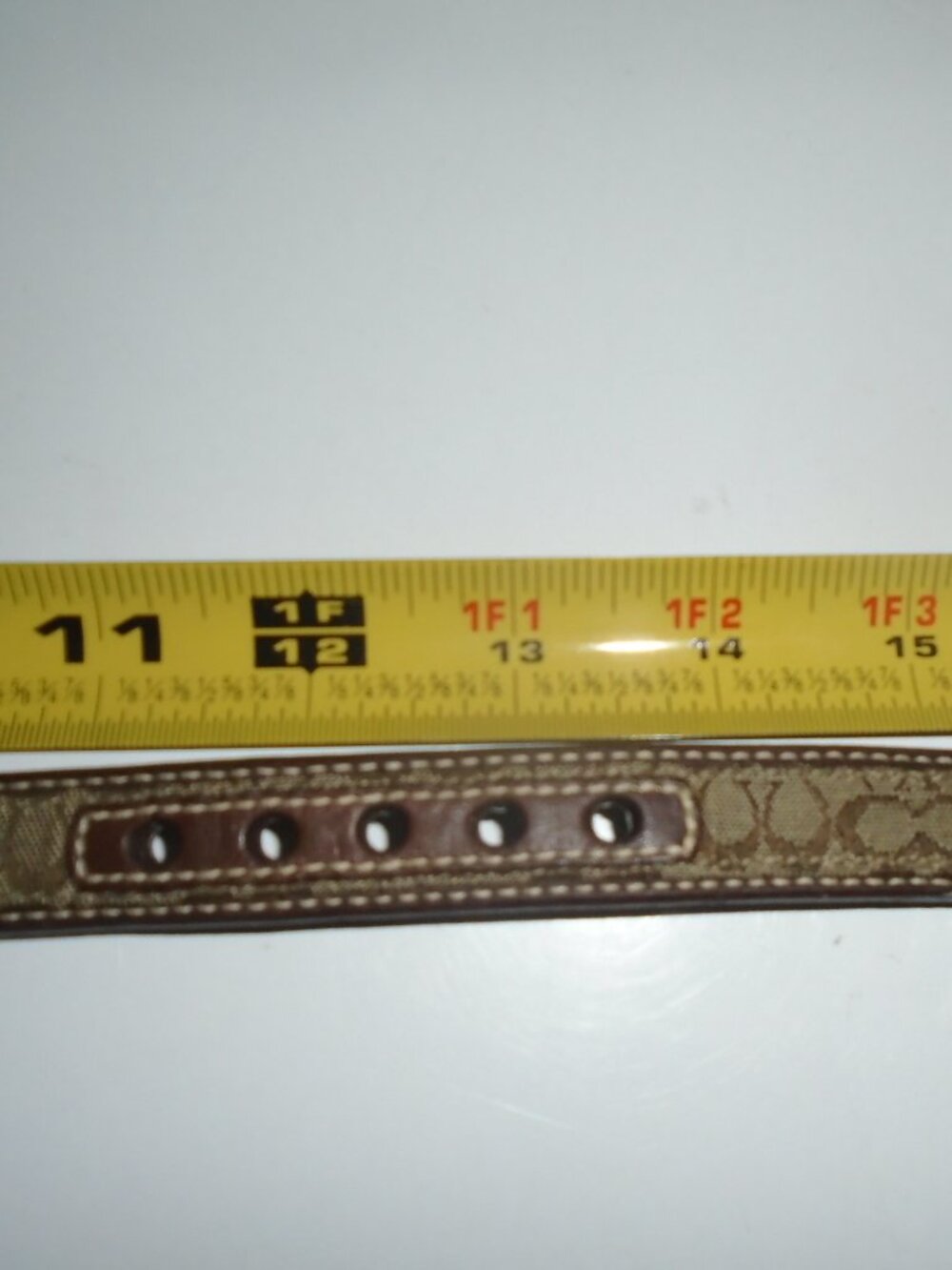 COACH BROWN LEATHER BROWN JACQUARD SIGNATURE C DOG PET COLLAR 60178 SIZE SMALL - Picture 16 of 16